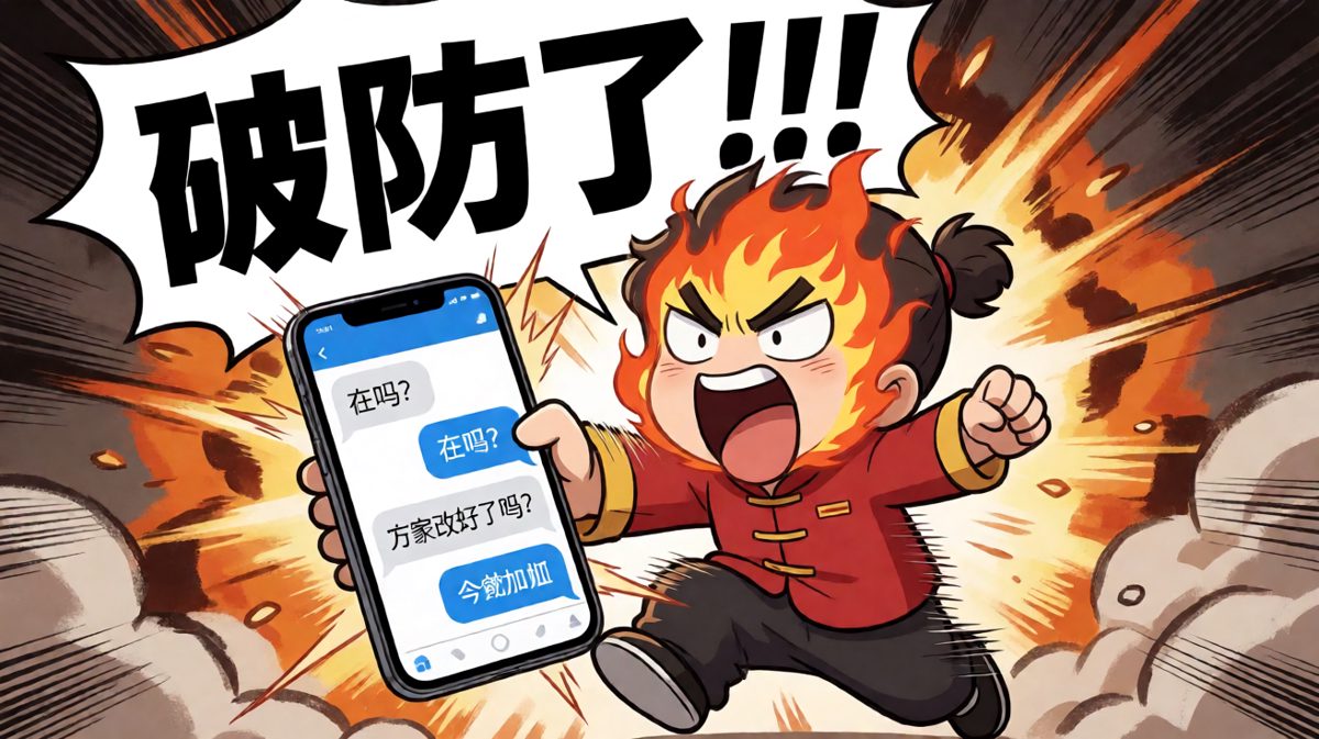 成年人的破防往往只需要一条微信群消息