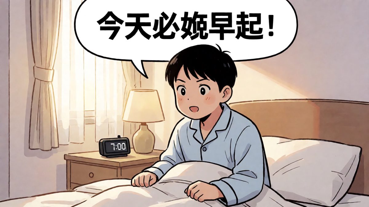 闹钟响起，打工人立下早起flag