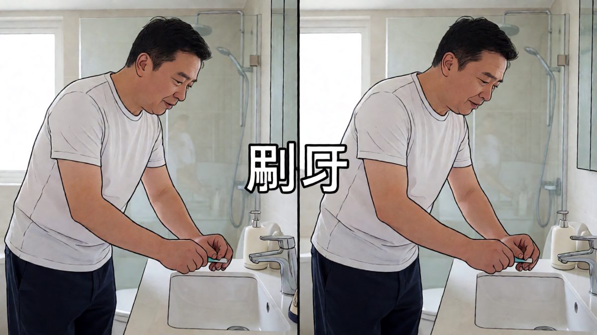 迷迷糊糊刷牙洗漱