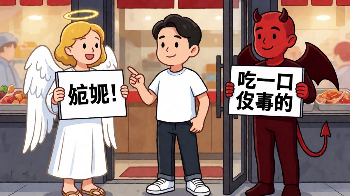 内心两个小人在激烈打架