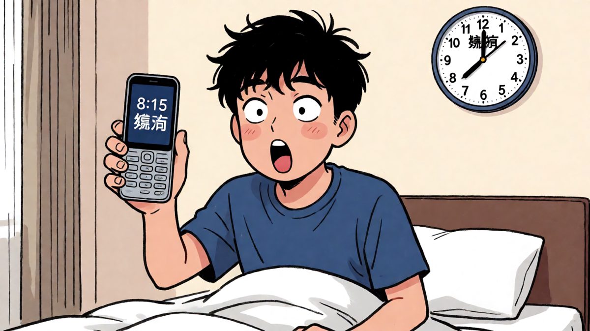 一看时间，天哪！要迟到了！