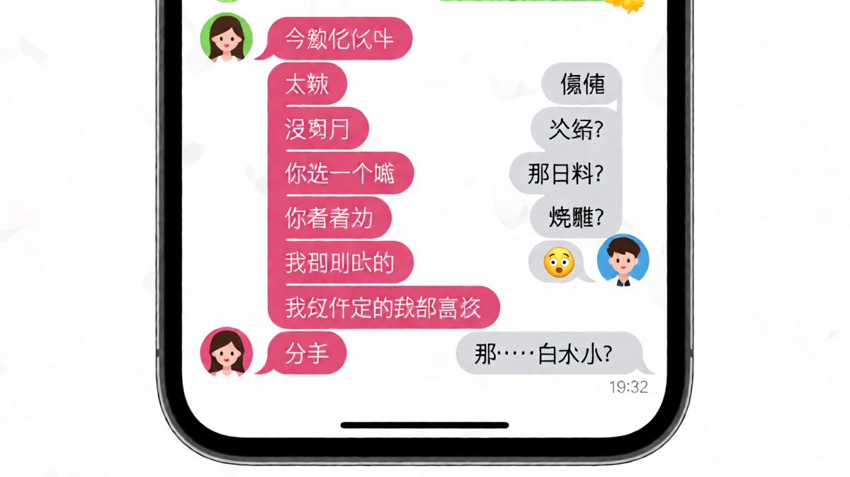 '随便'是情侣聊天中最危险的两个字，每一步都是陷阱。