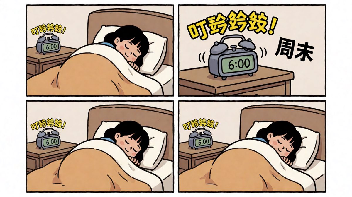 周末的最后时光，闹钟无情响起