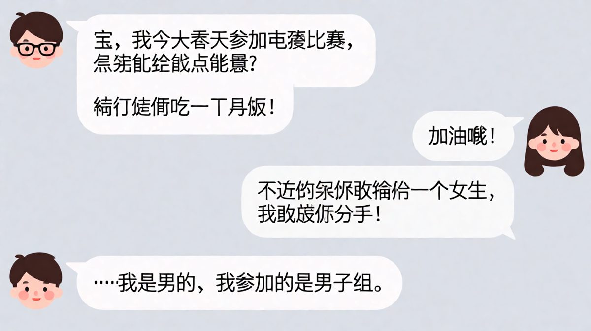 男生要参加电竞比赛求鼓励，结果差点触发分手危机