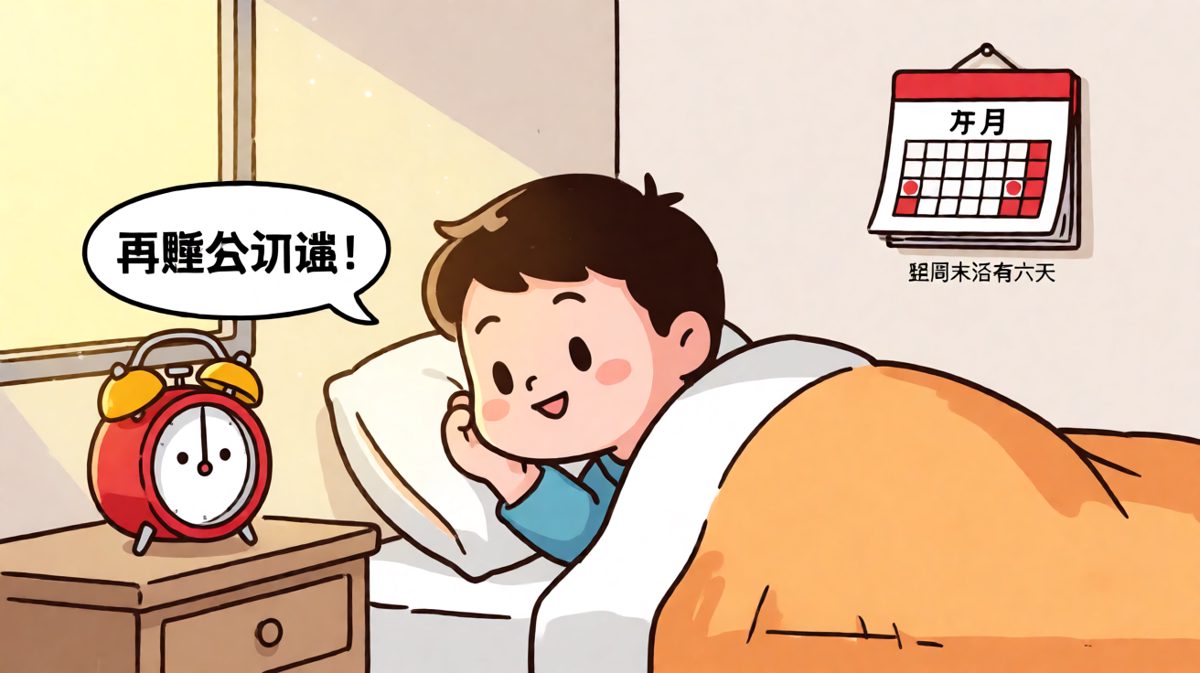 周一早晨，闹钟是恶魔，被窝是天堂。