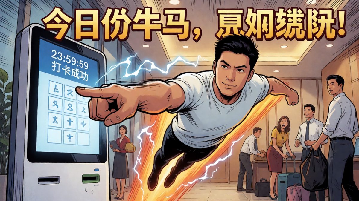 下班打卡，我是闪电侠。