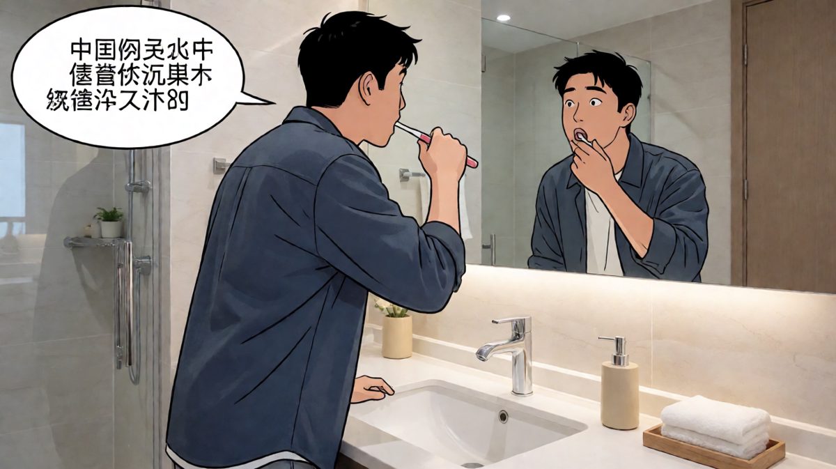 刷牙刷出了新高度——全涂鼻子上。