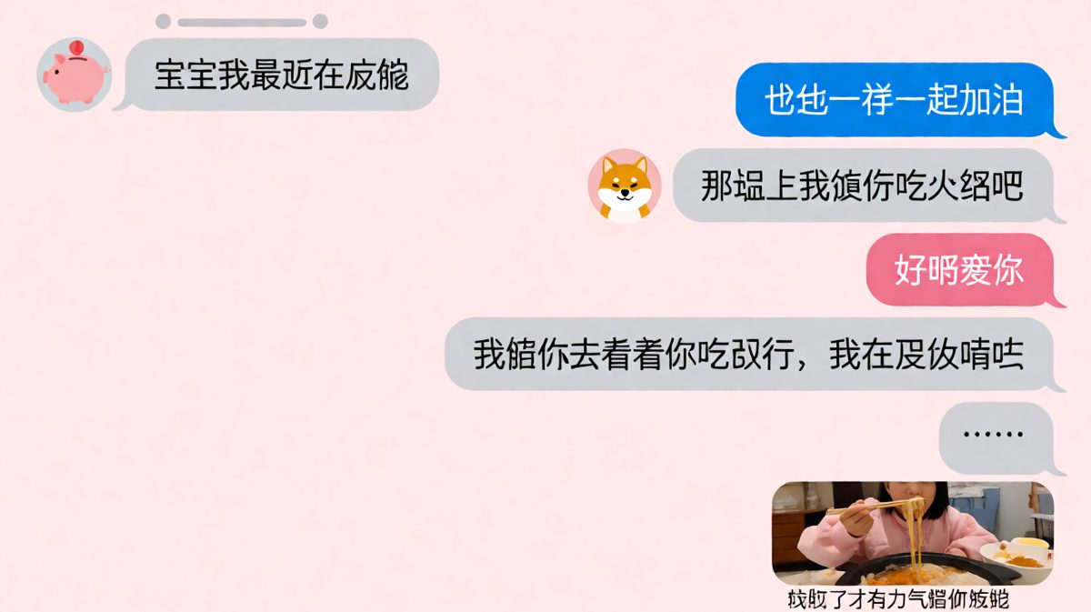 「我陪你减肥」= 我看着我减肥