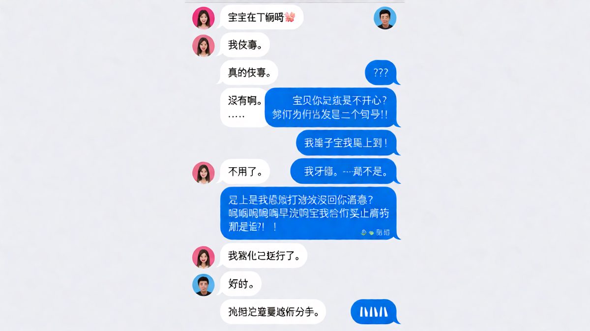 女生说牙疼，男生终于反应过来了但已经晚了