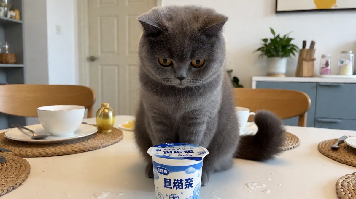 猫：这酸奶不好喝，所以我帮你尝过了