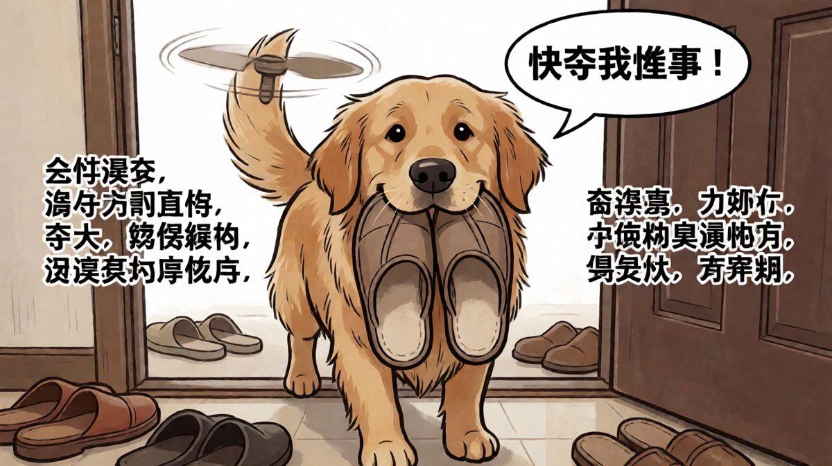 以为在帮主人找鞋结果全叼过来了