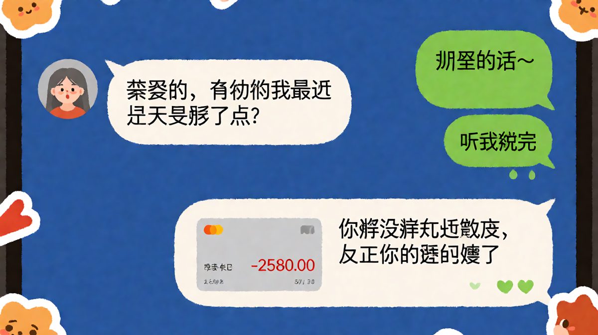 男生刚夸完女生没胖，转头就被女生用消费记录反向教育。