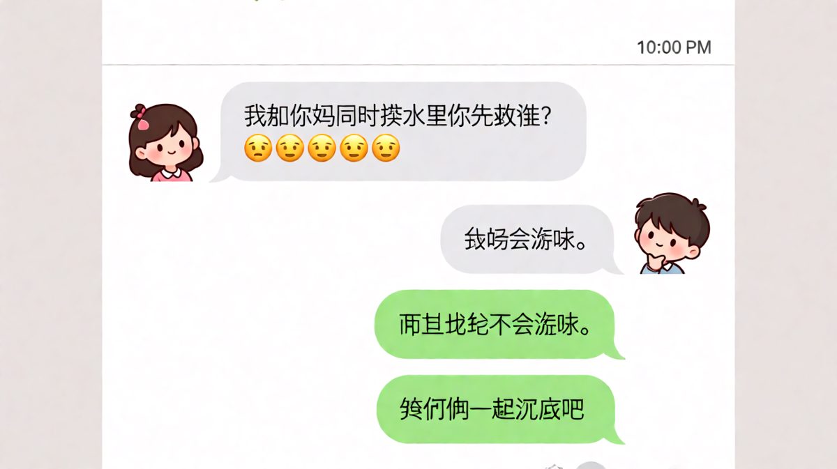经典送命题被男生用自嘲方式化解，结果女生比他还狠