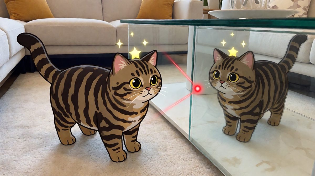 猫：激光点呢？它明明就在那里……等等我头好痛。