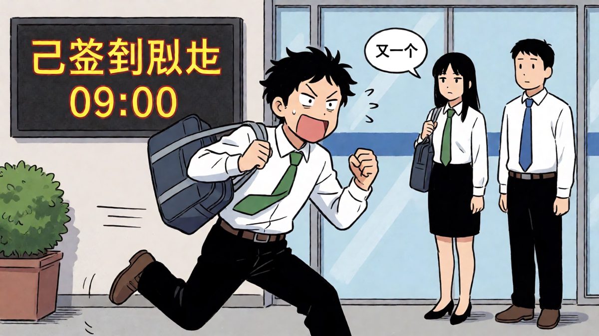 九点零一分：又迟到了……