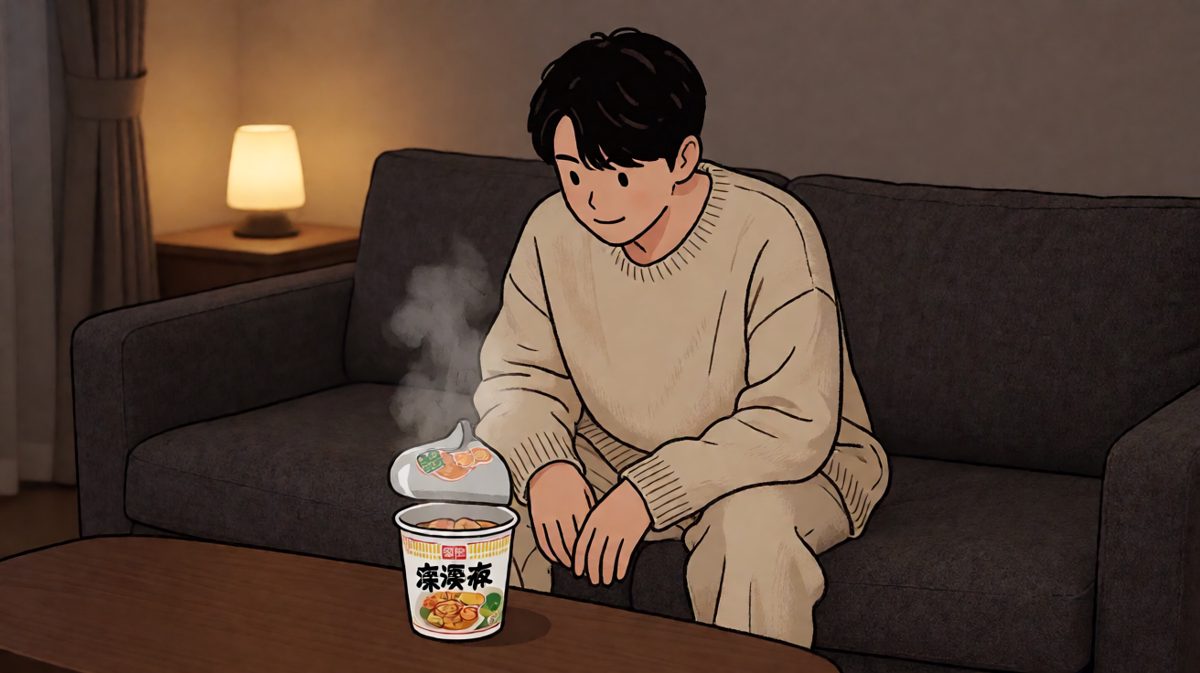 深夜饿醒，发现还有一桶珍藏的泡面！