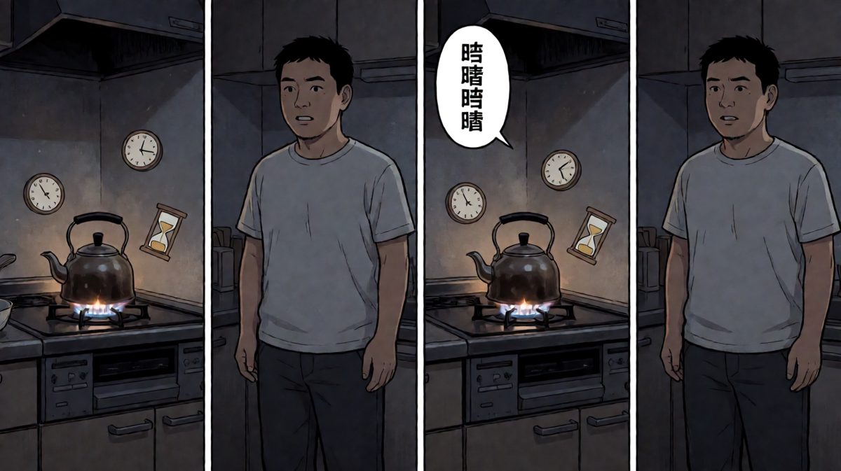 烧水好慢啊……肚子已经饿扁了！