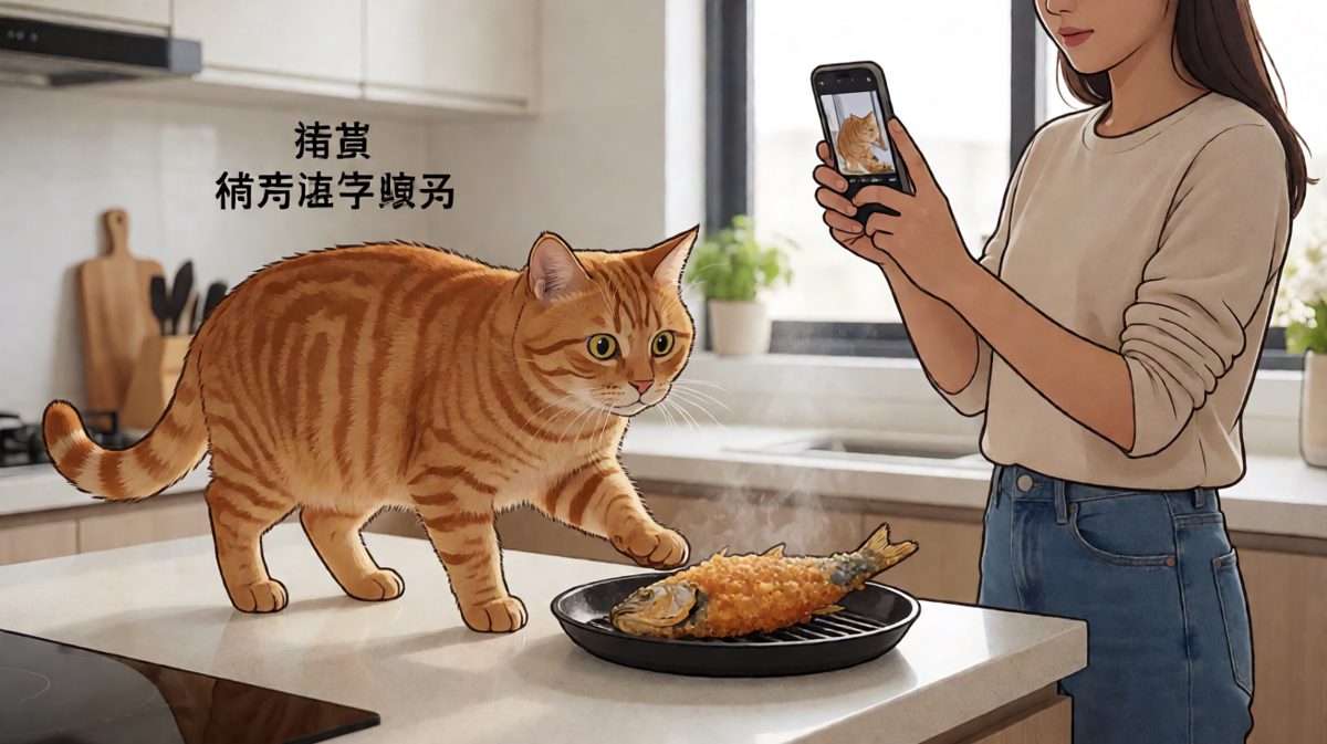 被抓现行的偷吃现场！