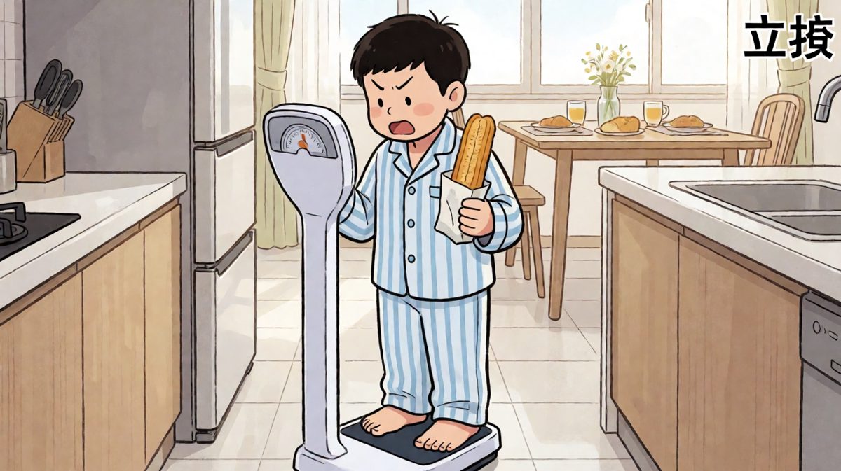 格一：早起称体重，深受打击，当场立誓减肥