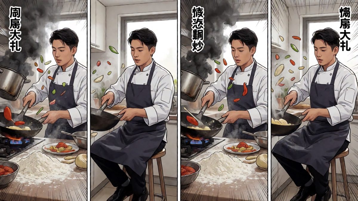 做饭过程失控现场