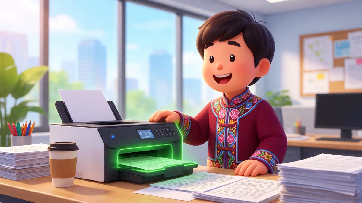 终于到公司开始打印重要文件