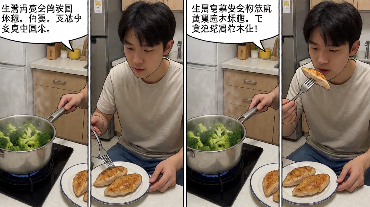 第二天：健康餐太难吃了……