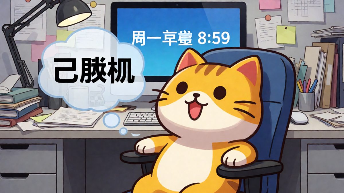 周一早上到公司的我，肉体已上线，灵魂已辞职
