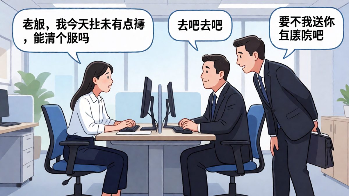 想请假？老板亲自'护送'你上班