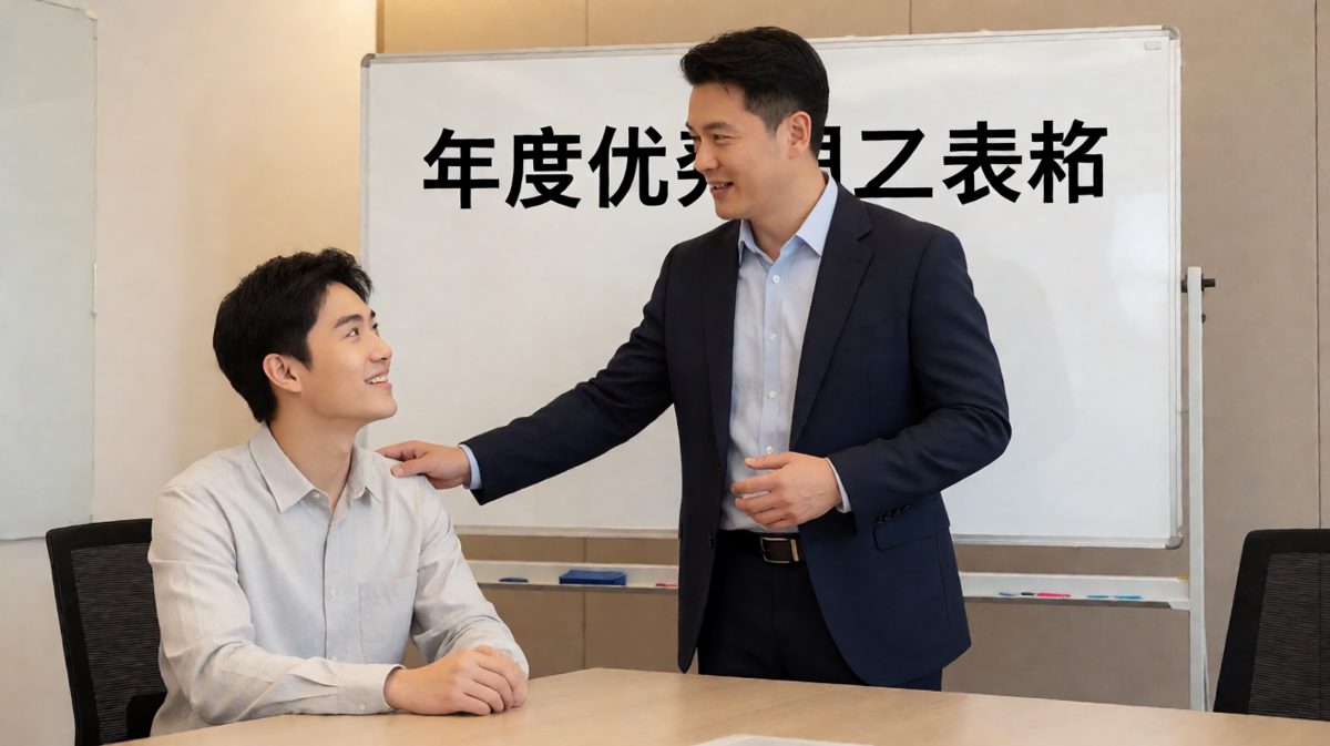 老板：'你很有潜力，以后这个 position 就交给你了。'员工感动点头，随后镜头一转揭示——老板说的是自己的'职位'，正准备退休去旅游呢。