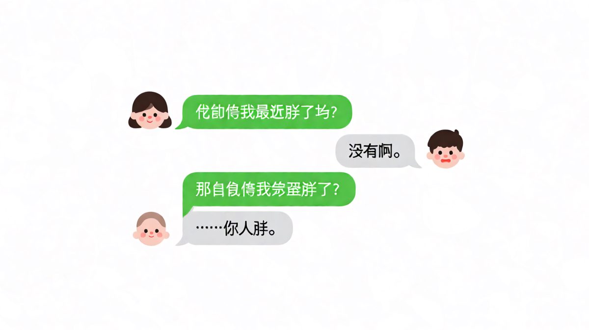 女生问胖不胖，男生给出了最扎心的答案。