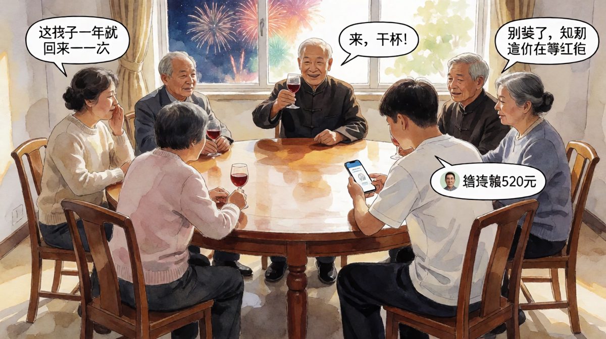 过年最高礼仪：抢红包比敬酒还积极
