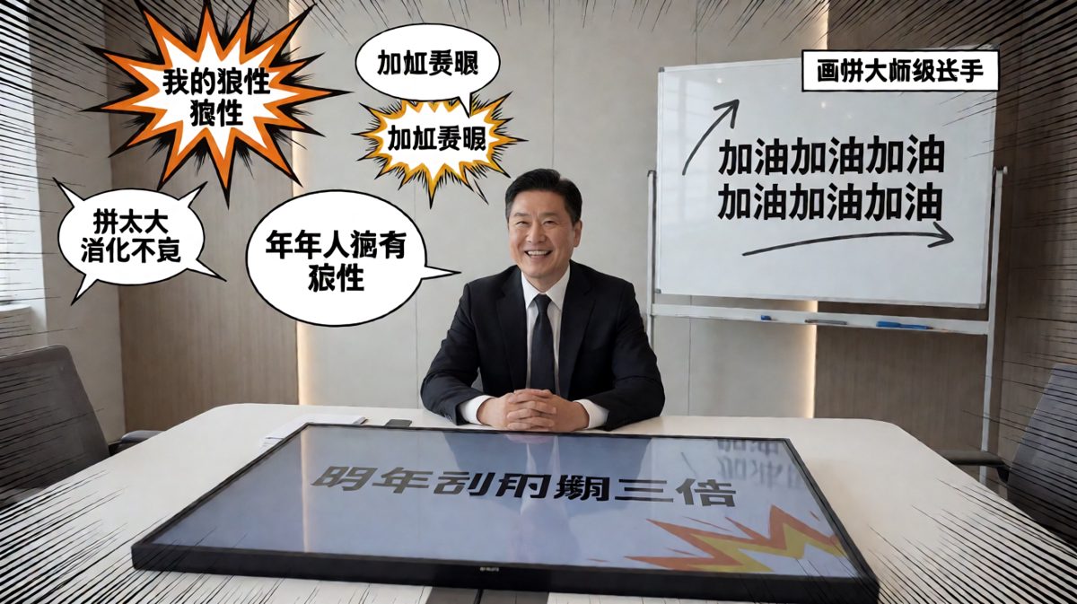 第四张：老板的饼永远比脸大，员工的胃永远装不下。