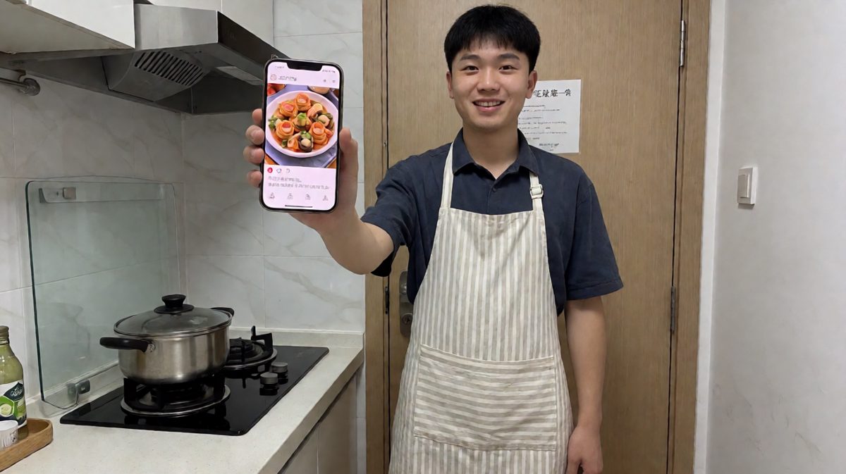 格一：信誓旦旦，'今天挑战网红菜谱！'