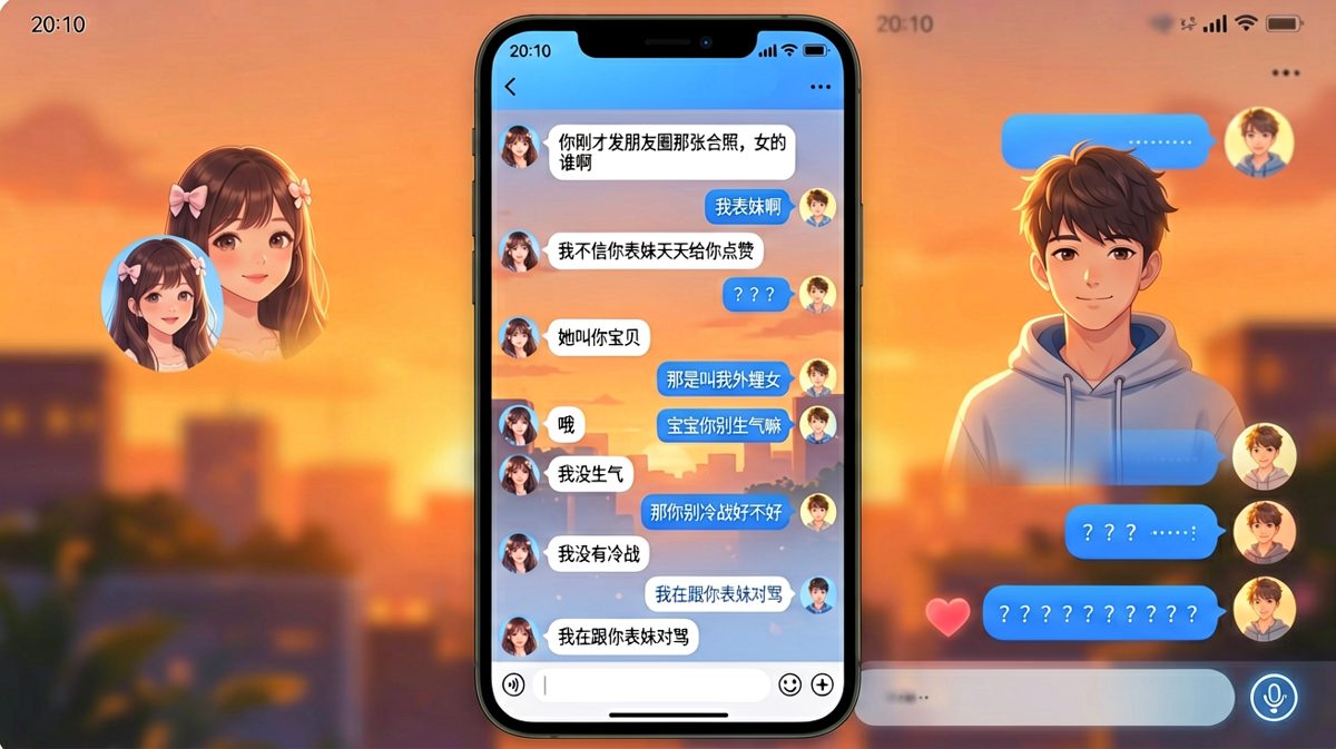 女朋友抓包合照里的异性，结果发现她已经在跟男生表妹对骂了——这场面只有她敢打