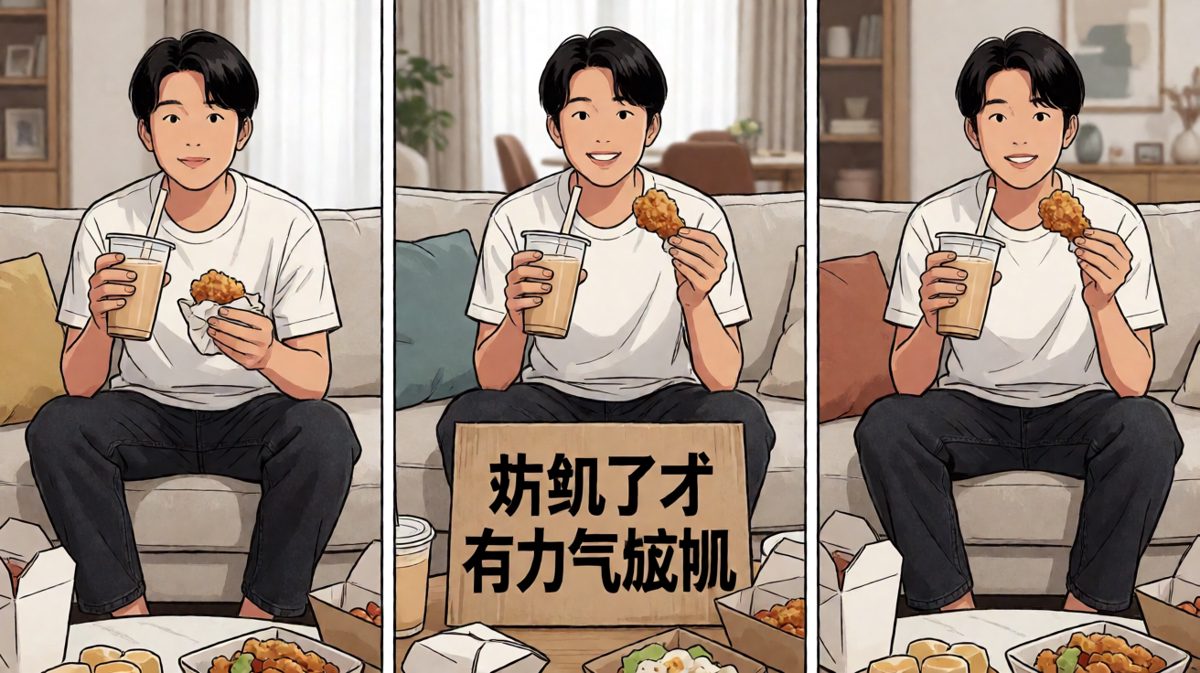 第三天，自我催眠式狂吃。