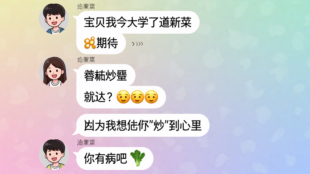 男方土味情话翻车，女方用表情包精准回怼