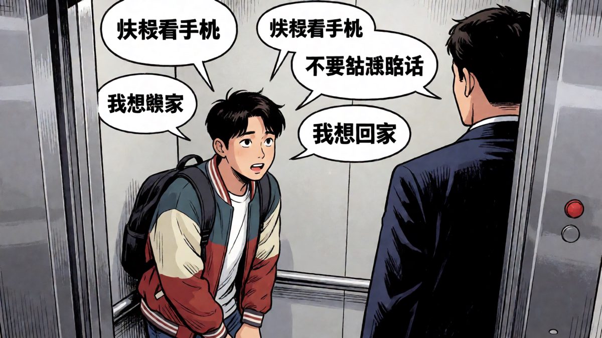 社恐人士每天最害怕的时刻：早高峰电梯偶遇老板。