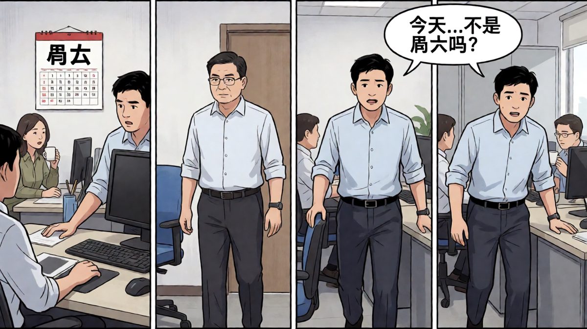 老板：今天周末，你慌什么？