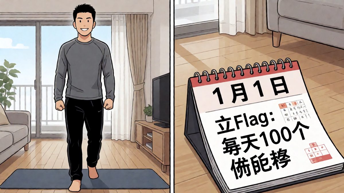 立Flag的那一天，信心爆棚准备挑战100个俯卧撑。
