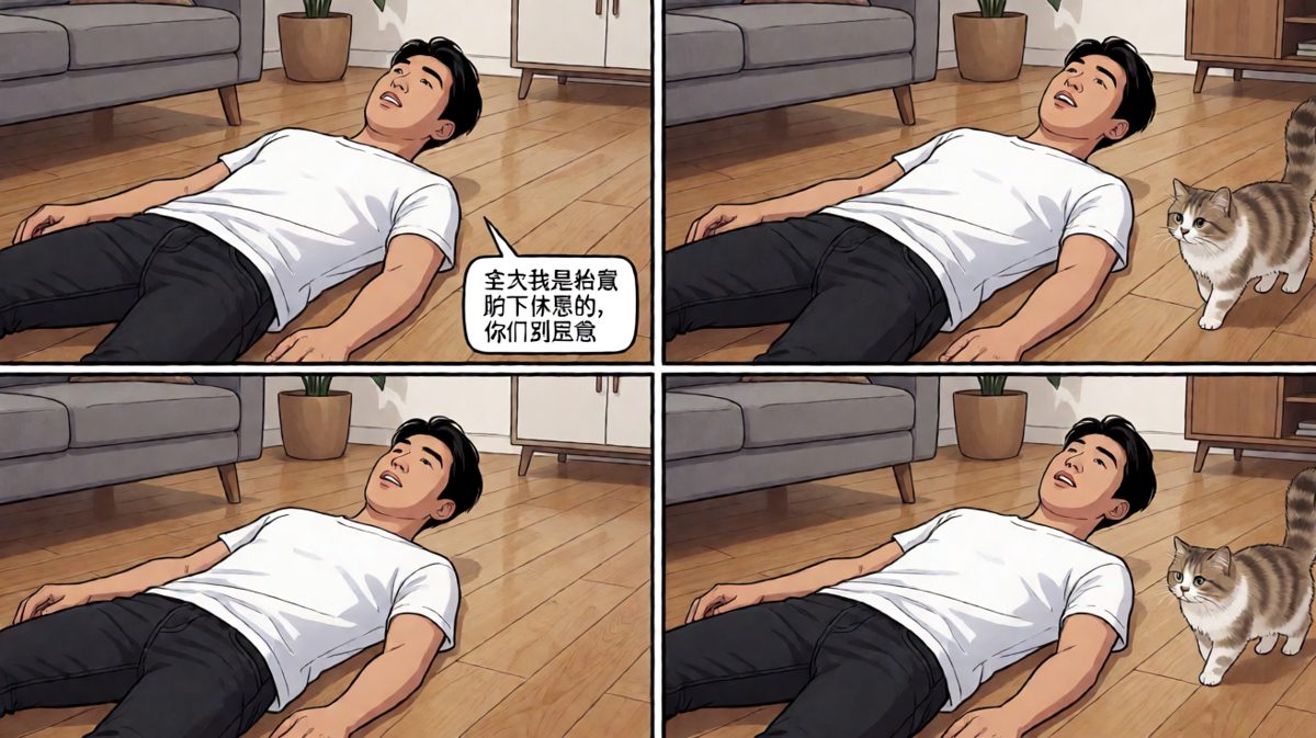 最后他选择用一句谎言掩盖自己没力气的事实。