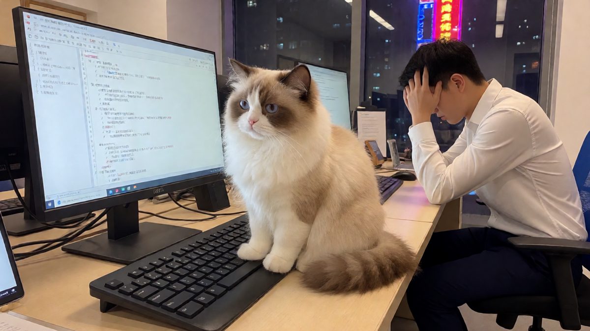 喵星人今日KPI：踩出两行代码