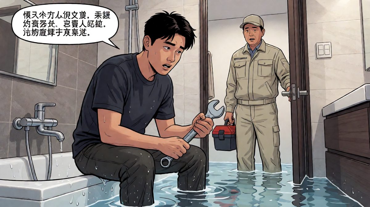 维修师傅：你刚才说水管有点紧？