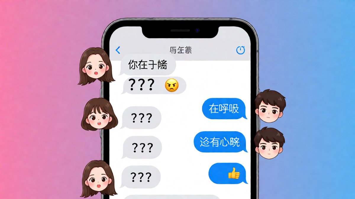 女生试探"在干嘛"，男生老实回答"在呼吸和心跳"，直接被拉黑。