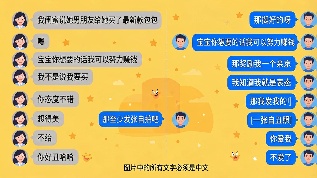 从八卦到秀恩爱只用了三句话，套路满分。