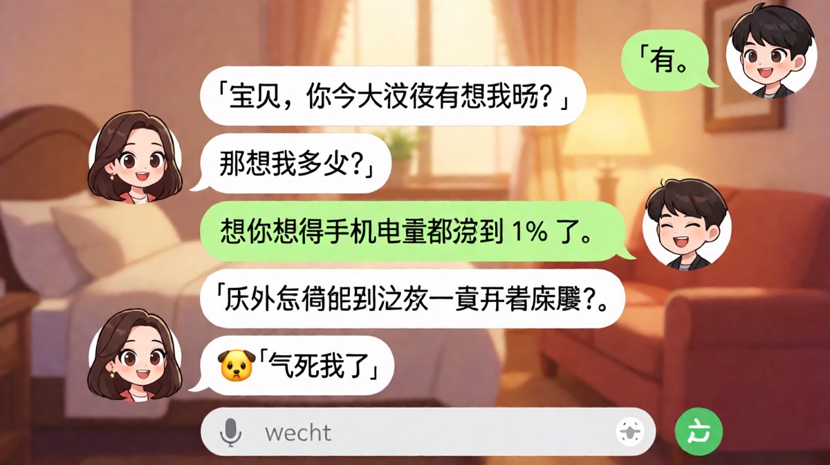 男生用「电量 1%」假装深情，结果被一句话戳穿——只想省点电。