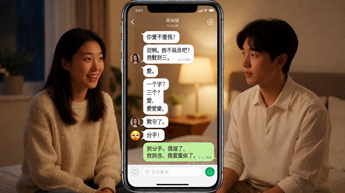 男生用三个「爱」数完进度，直接激怒女朋友。