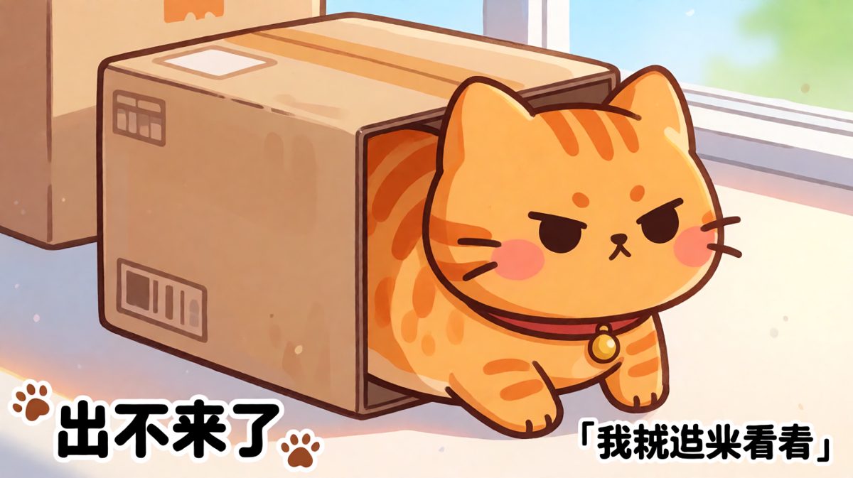 猫咪挑战小盒子的经典翻车现场