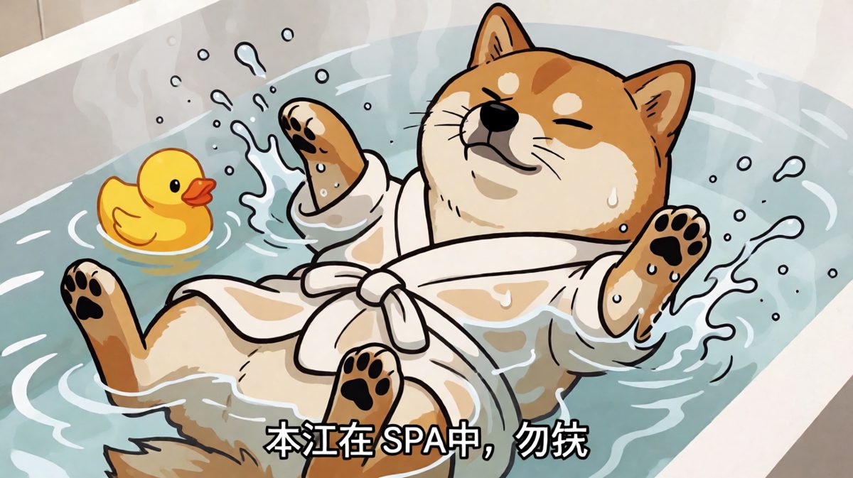 这只柴犬的浴缸，比我的人生规划还到位。