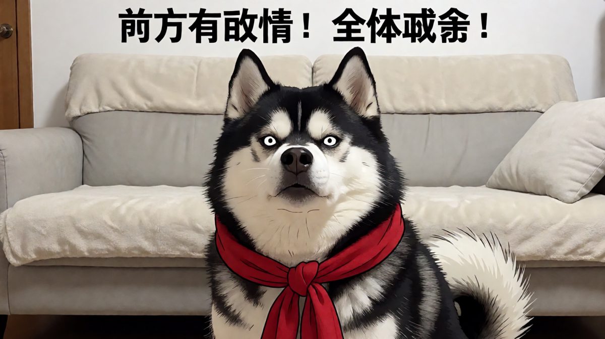 哈士奇的日常：空气是最大的敌人。