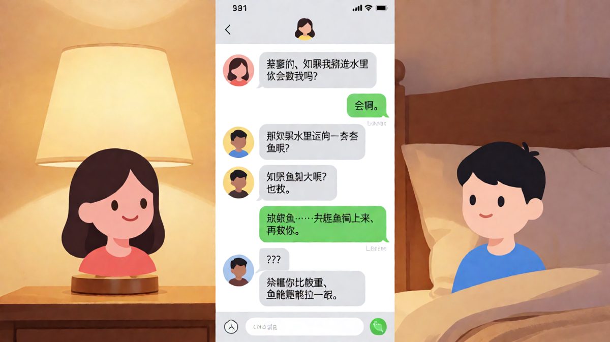 女生问落难救援，男生认真分析谁更重要